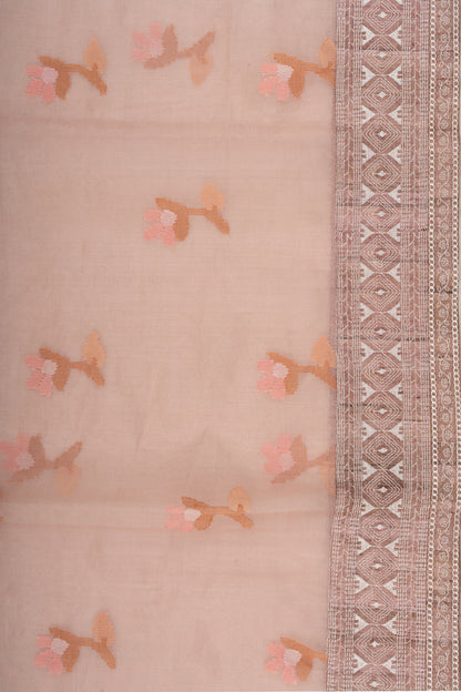Dhakai Organza Butta Pink Saree