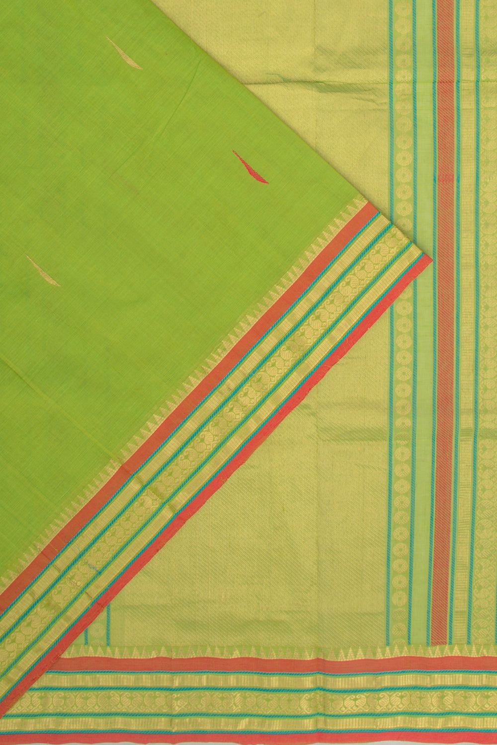 Chettinad Cotton Butta Green Saree