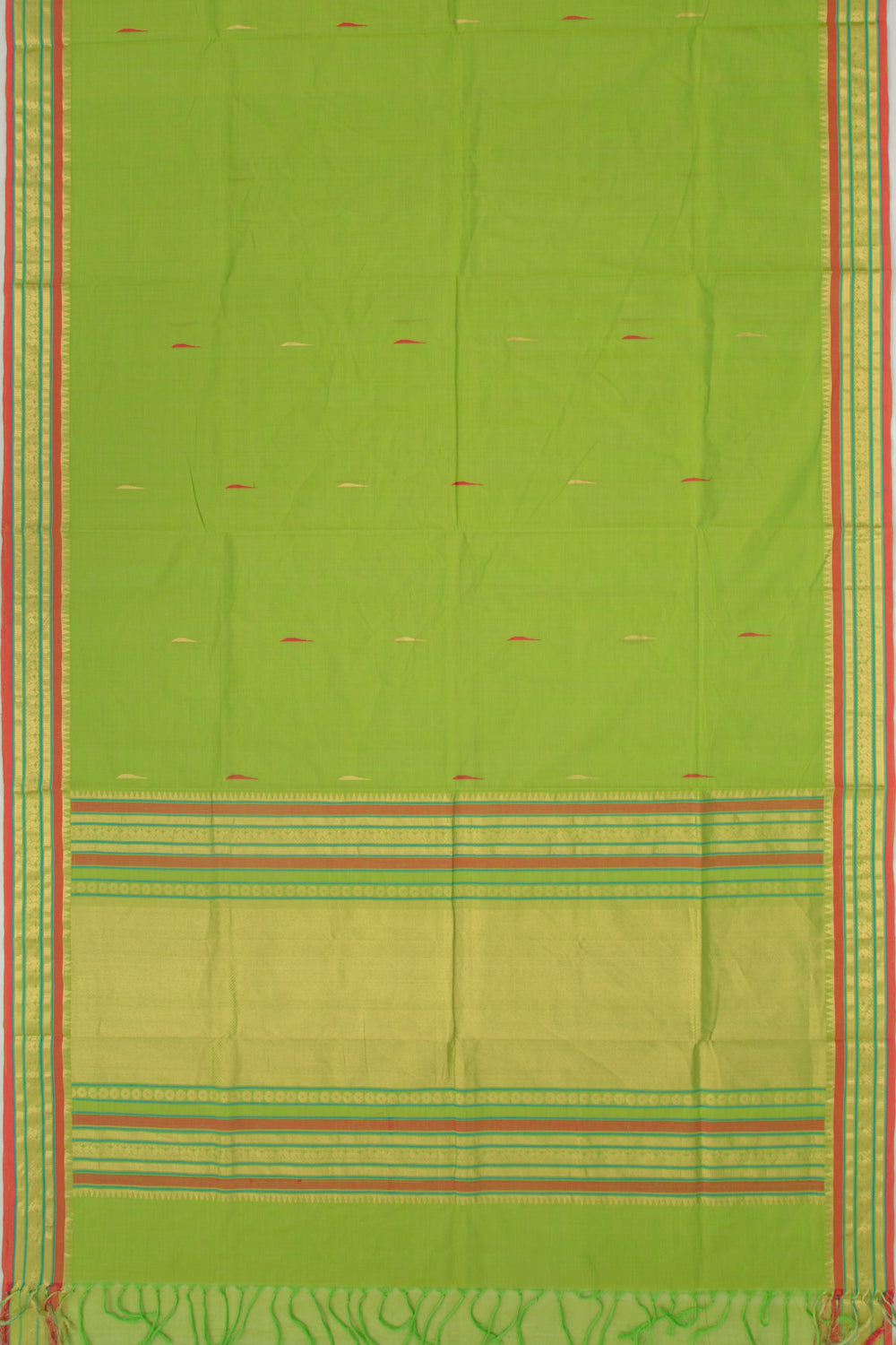 Chettinad Cotton Butta Green Saree