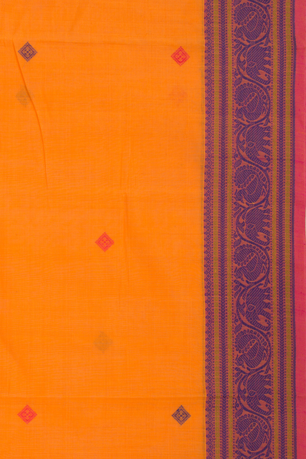 Chettinad Cotton Butta Orange Saree