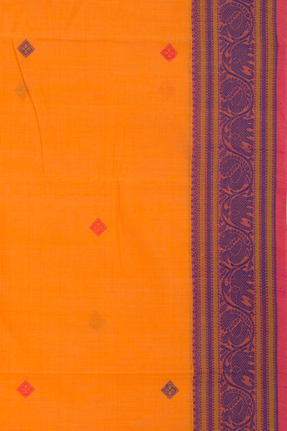 Chettinad Cotton Butta Orange Saree