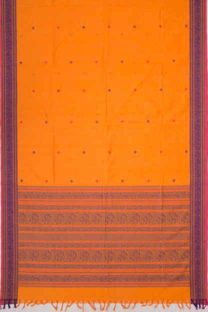 Chettinad Cotton Butta Orange Saree