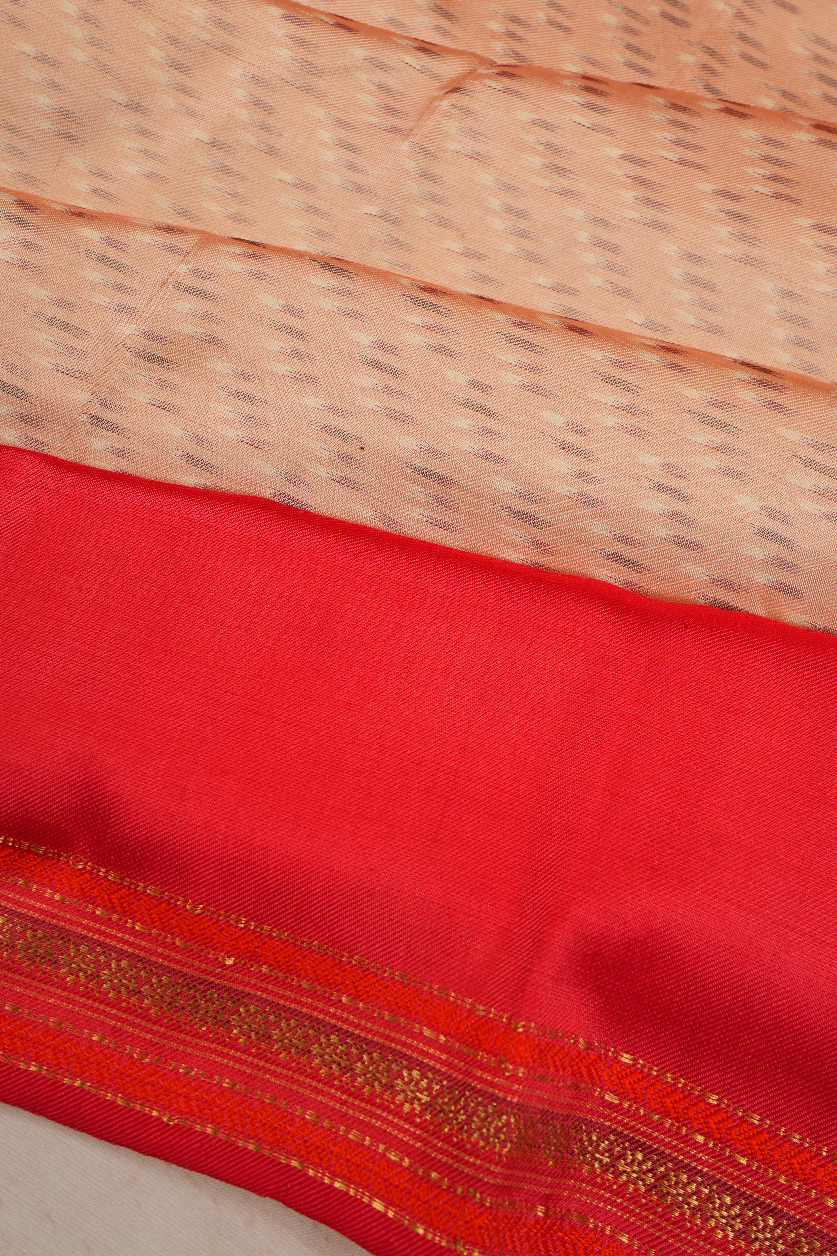 Kanchipuram Silk Ikat Cream Saree
