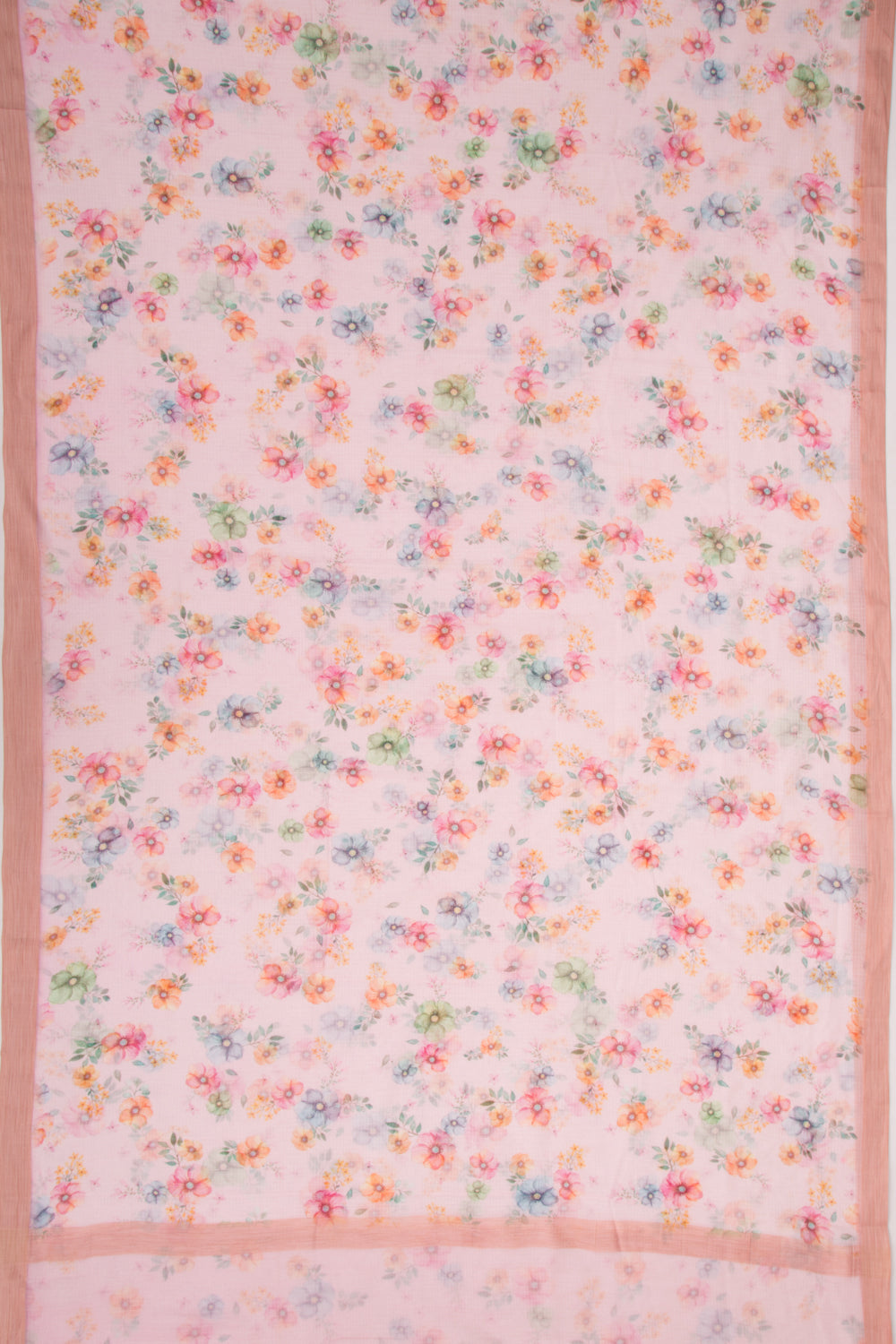 Kota Soft Silk Floral Printed Pink Saree