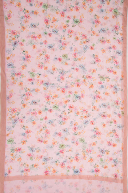 Kota Soft Silk Floral Printed Pink Saree