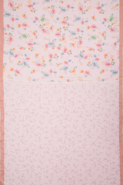 Kota Soft Silk Floral Printed Pink Saree