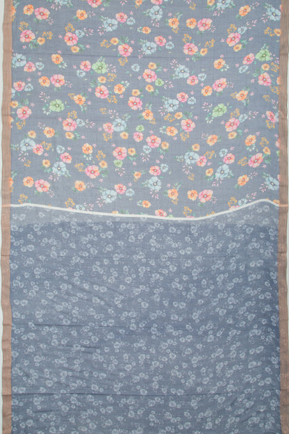 Kota Soft Silk Floral Printed Pastel Blue Saree