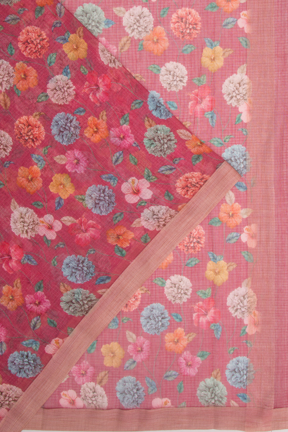 Kota Soft Silk Floral Printed Purple Saree
