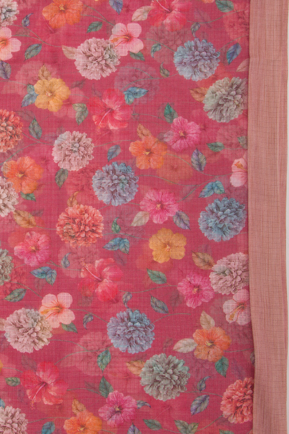 Kota Soft Silk Floral Printed Purple Saree
