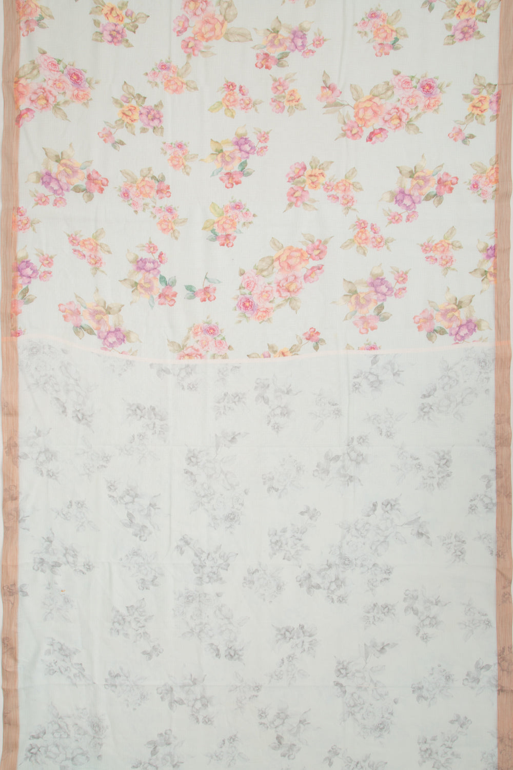 Kota Soft Silk Floral Printed Sky Blue Saree