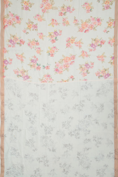 Kota Soft Silk Floral Printed Sky Blue Saree