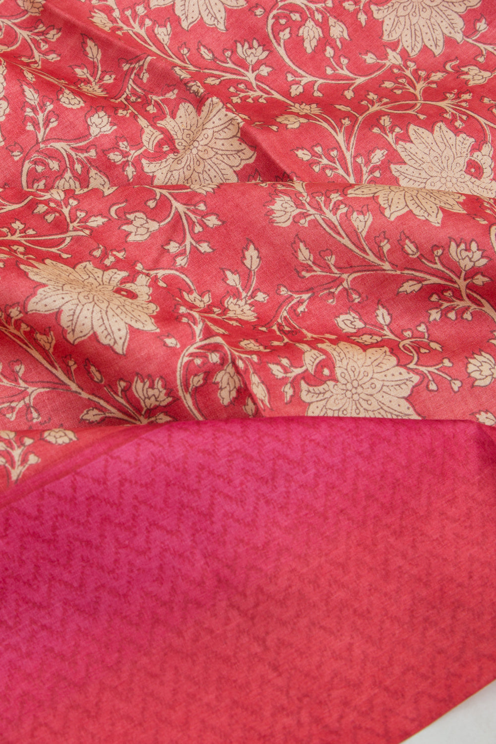 Tussar Floral Printed Pink Saree