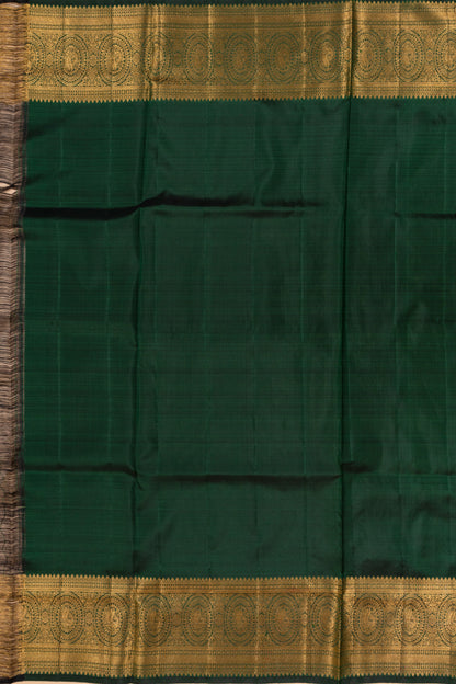 Kanchipuram Silk Leheriya Bottle Green Saree