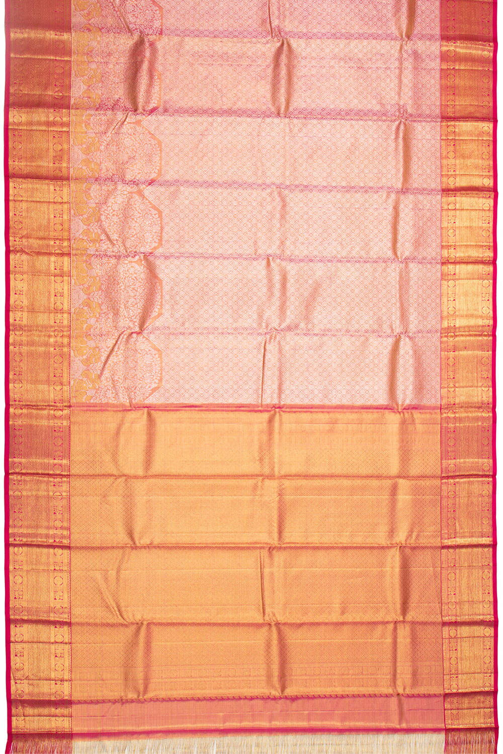 Kanchipuram Silk Tissue Brocade Pink Saree