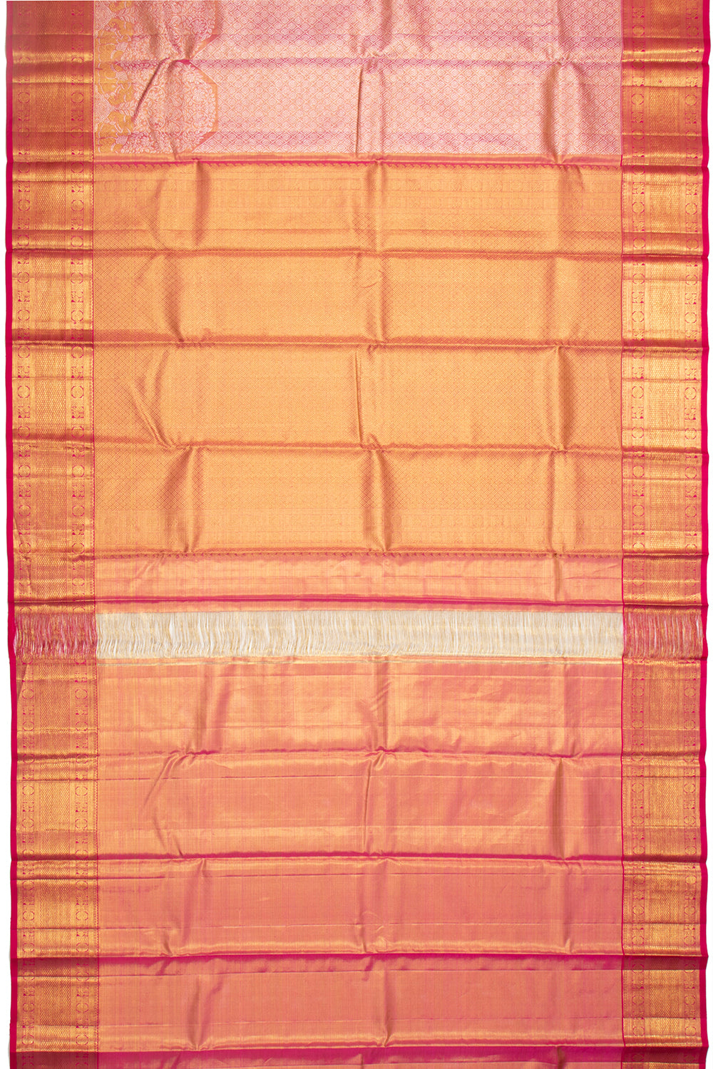 Kanchipuram Silk Tissue Brocade Pink Saree