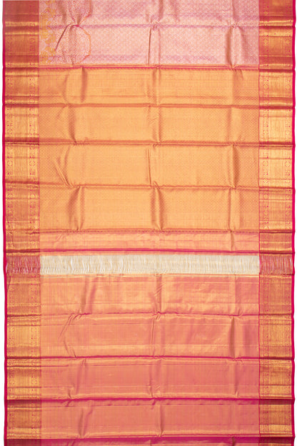 Kanchipuram Silk Tissue Brocade Pink Saree
