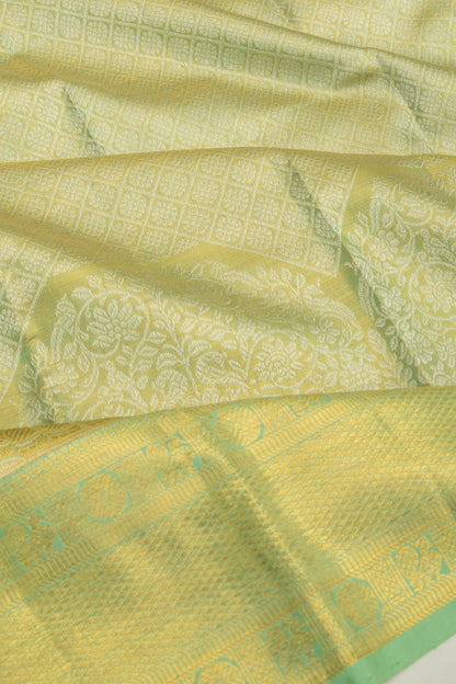 Kanchipuram Silk Tissue Brocade Green Saree