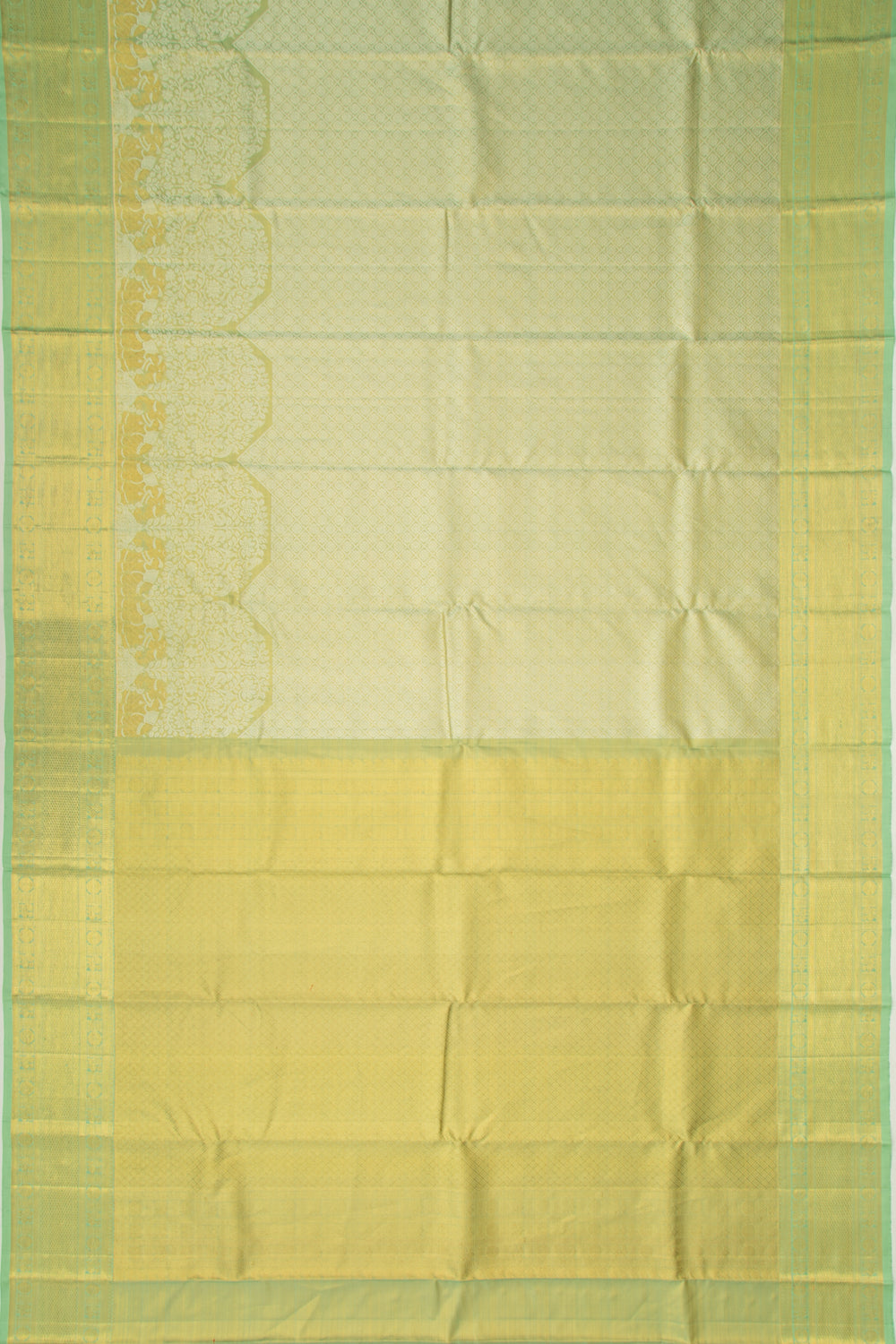 Kanchipuram Silk Tissue Brocade Green Saree