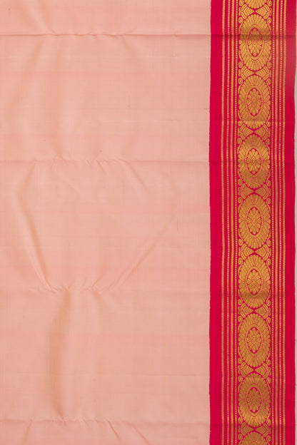 Kanchipuram Silk Plain Peach Saree