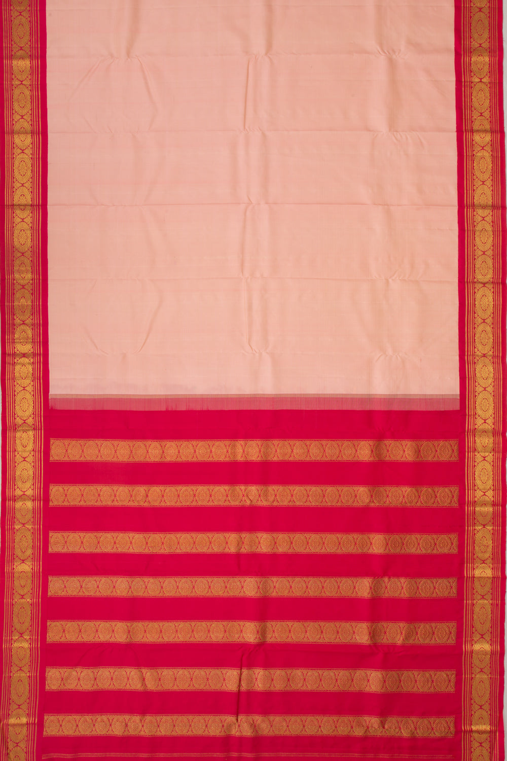Kanchipuram Silk Plain Peach Saree