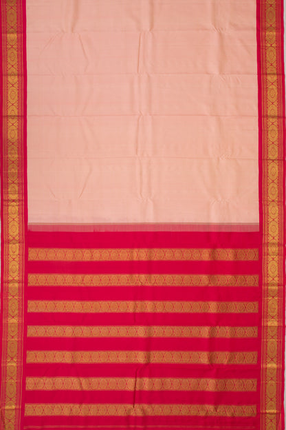 Kanchipuram Silk Plain Peach Saree