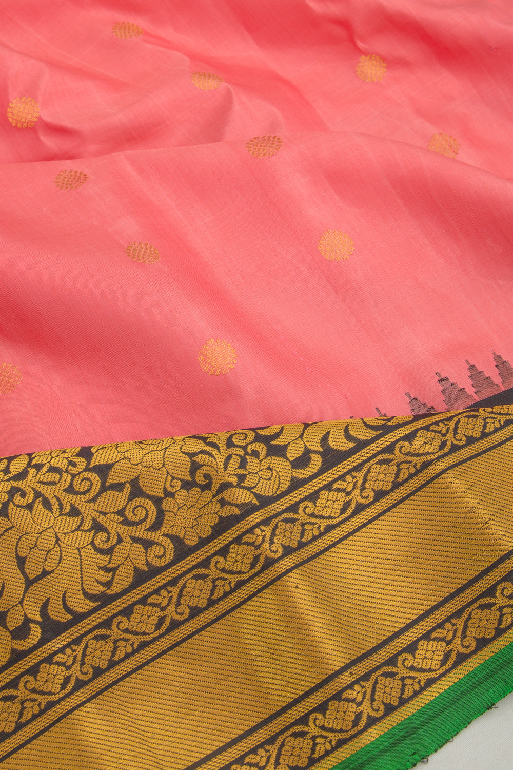 Gadwal Silk Butta Pink Saree
