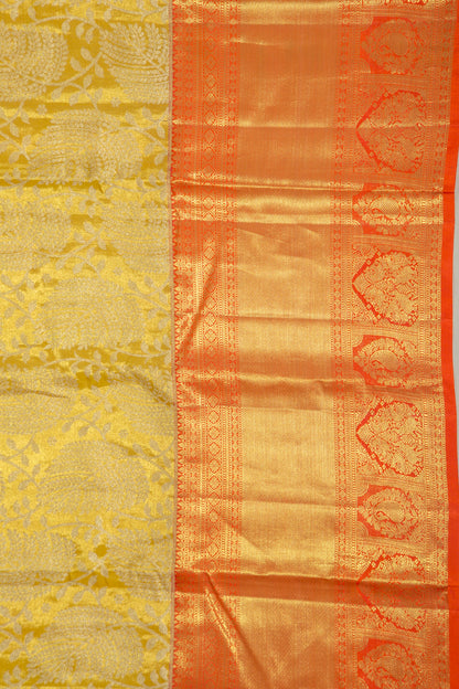 Taranga Kanchi Silk Tissue Jaal Yellow Saree