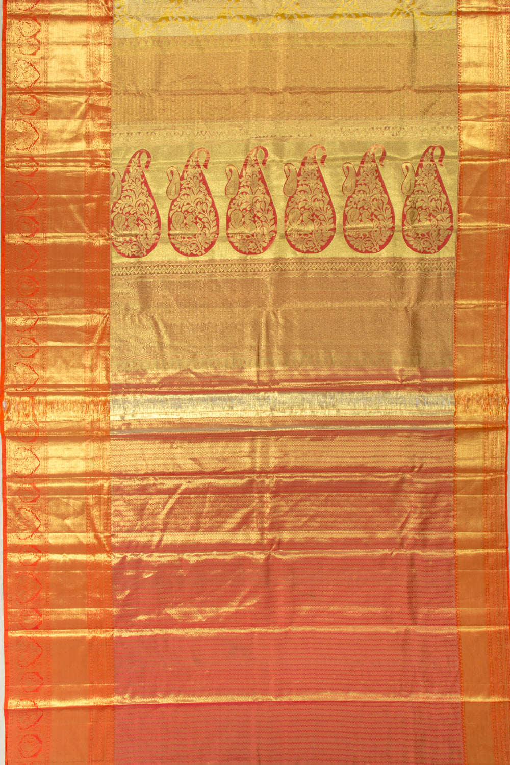 Taranga Kanchi Silk Tissue Jaal Yellow Saree