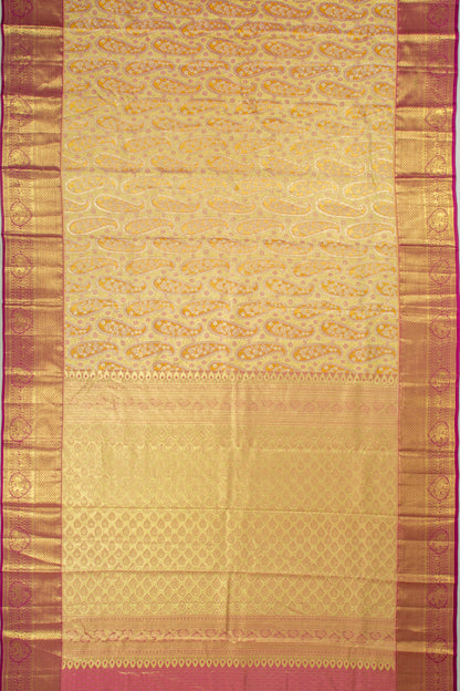 Taranga Kanchi Silk Tissue Brocade Gold Saree
