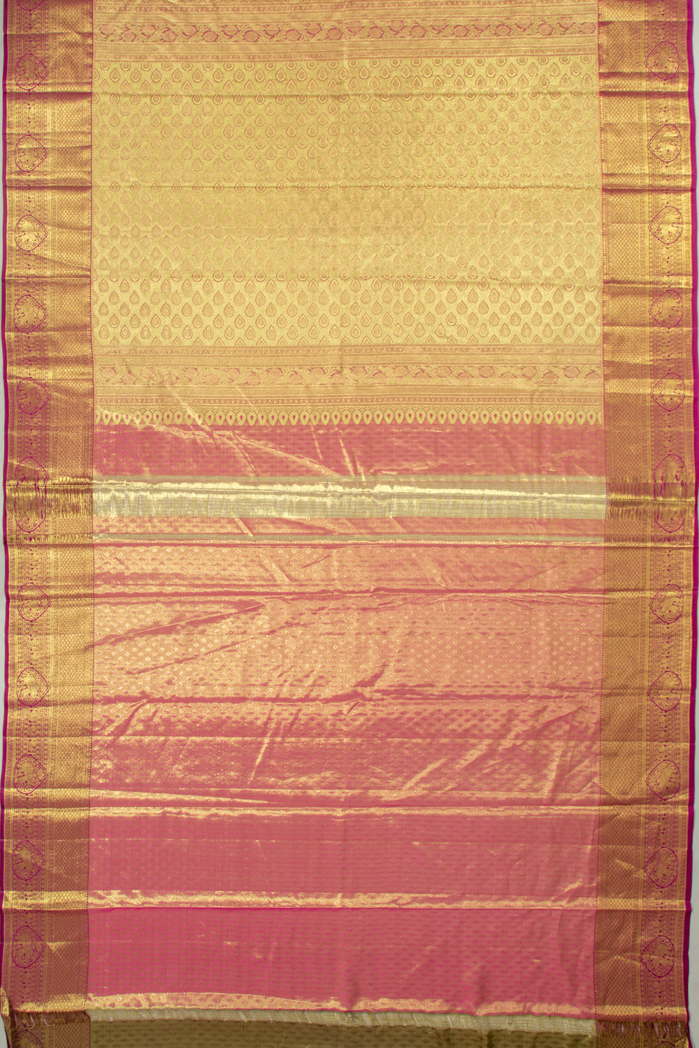 Taranga Kanchi Silk Tissue Brocade Gold Saree