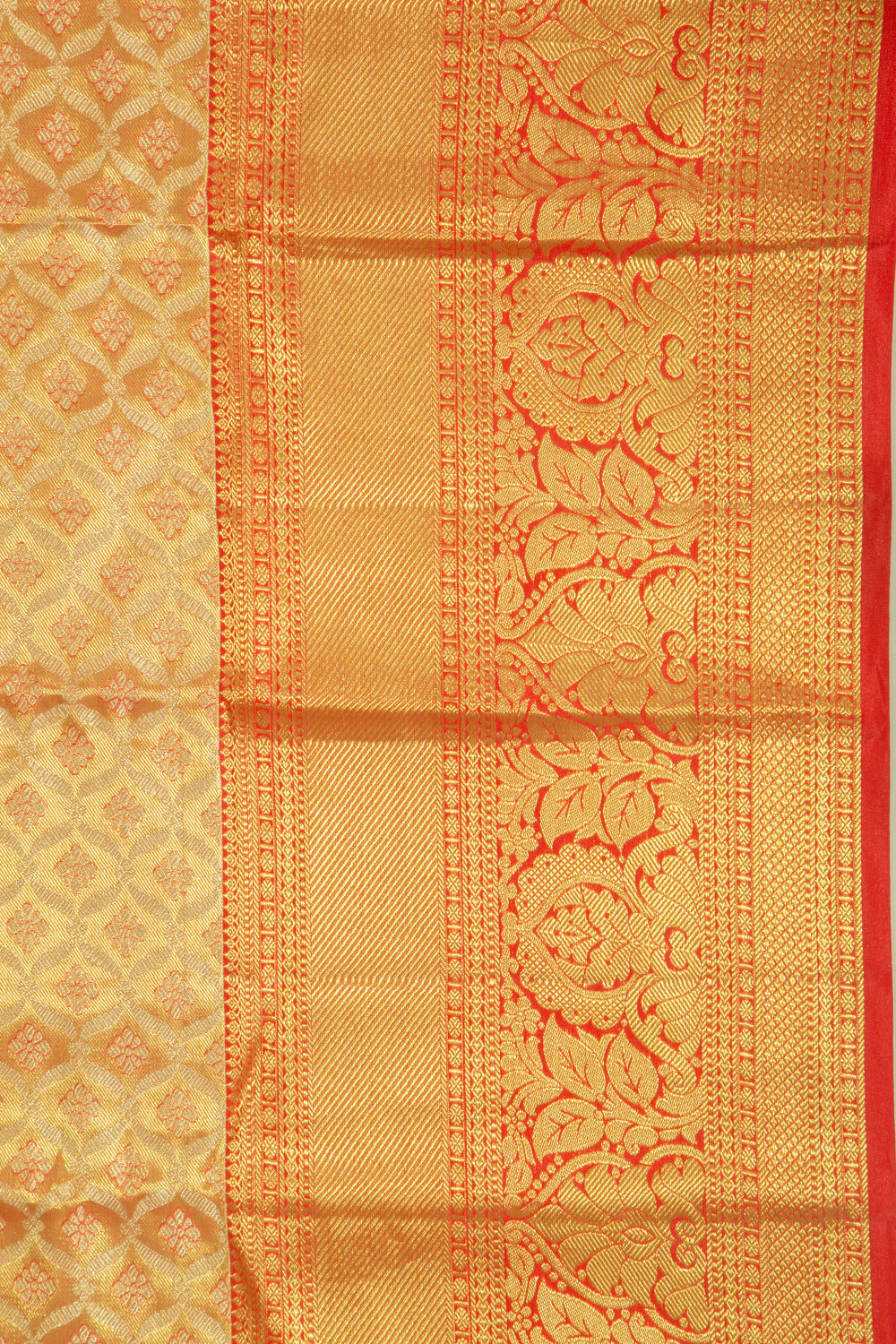 Taranga Kanchi Silk Tissue Brocade Orange Saree