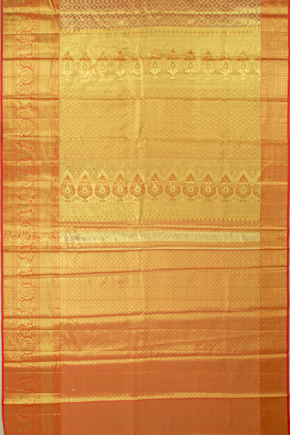 Taranga Kanchi Silk Tissue Brocade Orange Saree