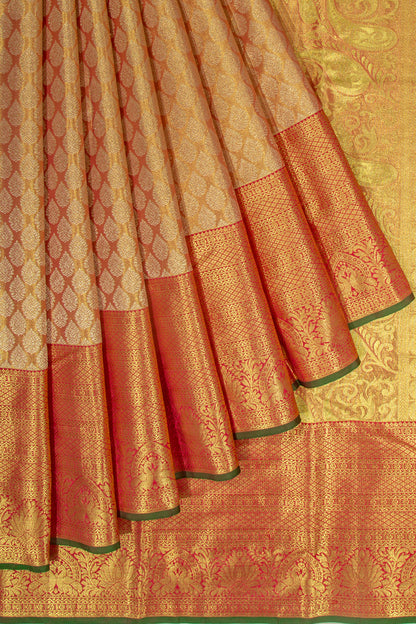 Taranga Kanchi Silk Tissue Brocade Orange Saree
