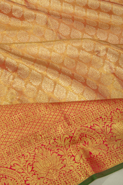 Taranga Kanchi Silk Tissue Brocade Orange Saree