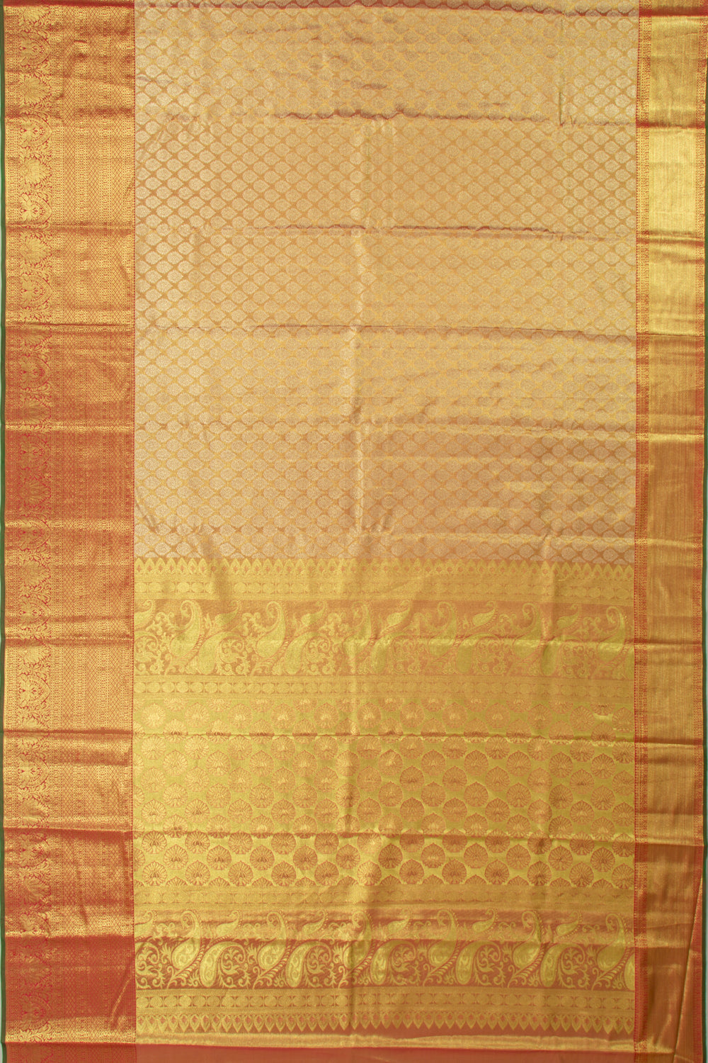 Taranga Kanchi Silk Tissue Brocade Orange Saree
