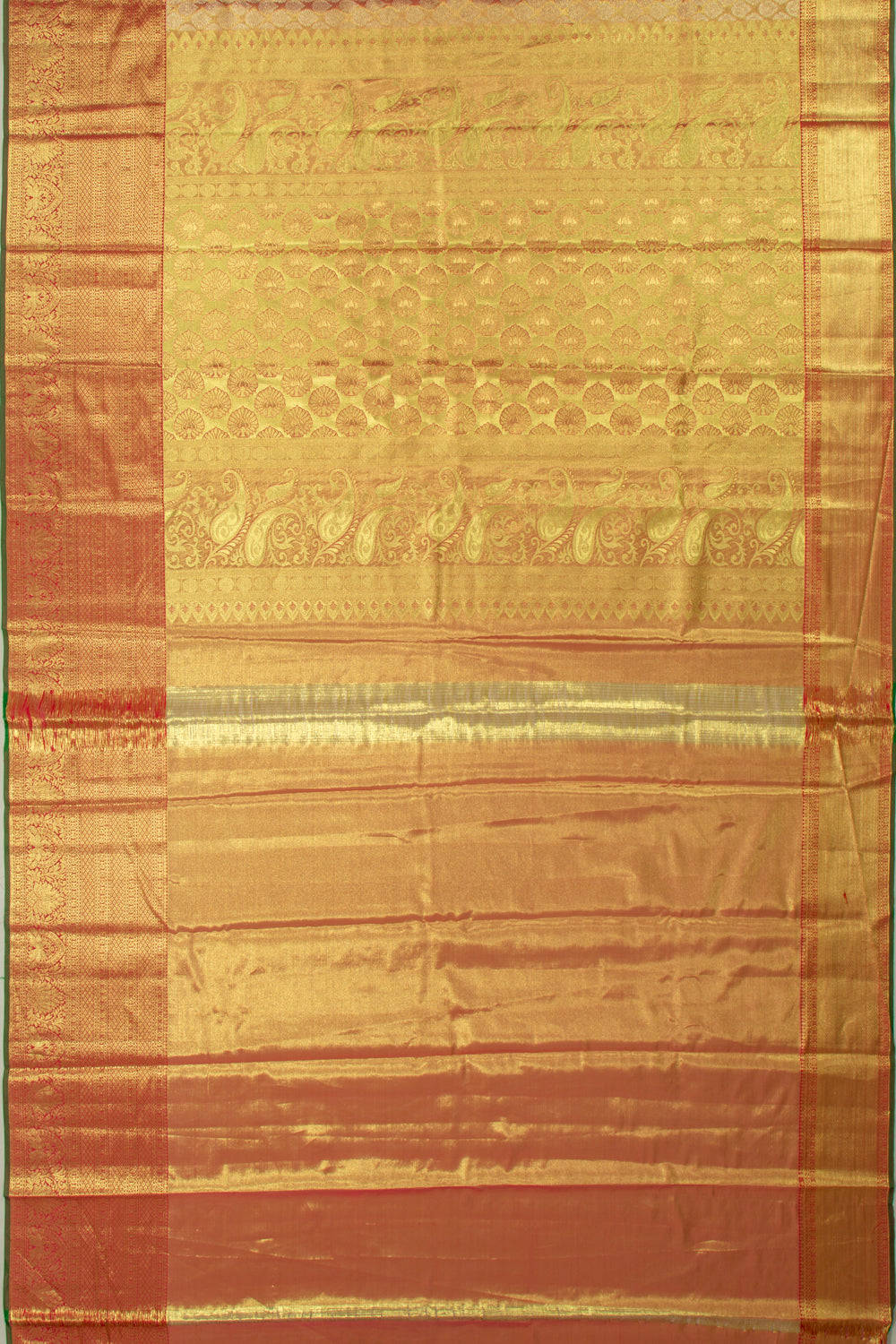 Taranga Kanchi Silk Tissue Brocade Orange Saree