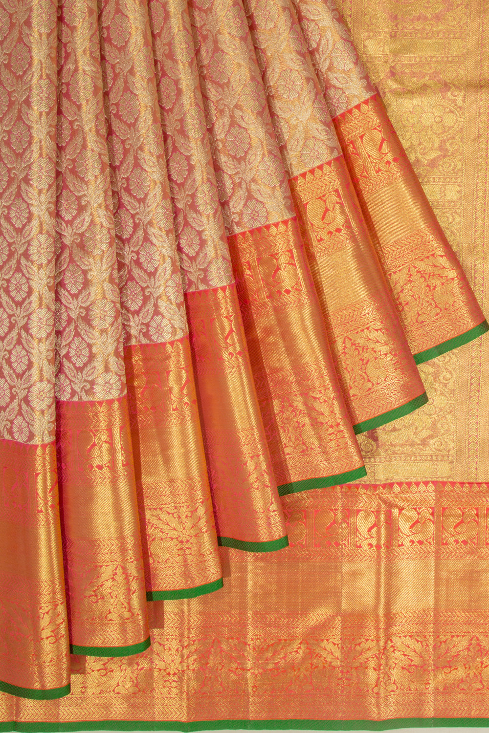 Taranga Kanchi Silk Tissue Brocade Pink Saree