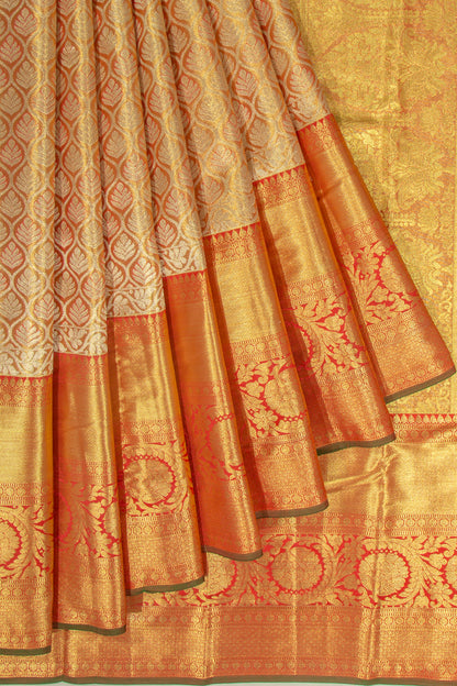 Taranga Kanchi Silk Tissue Brocade Orange Saree