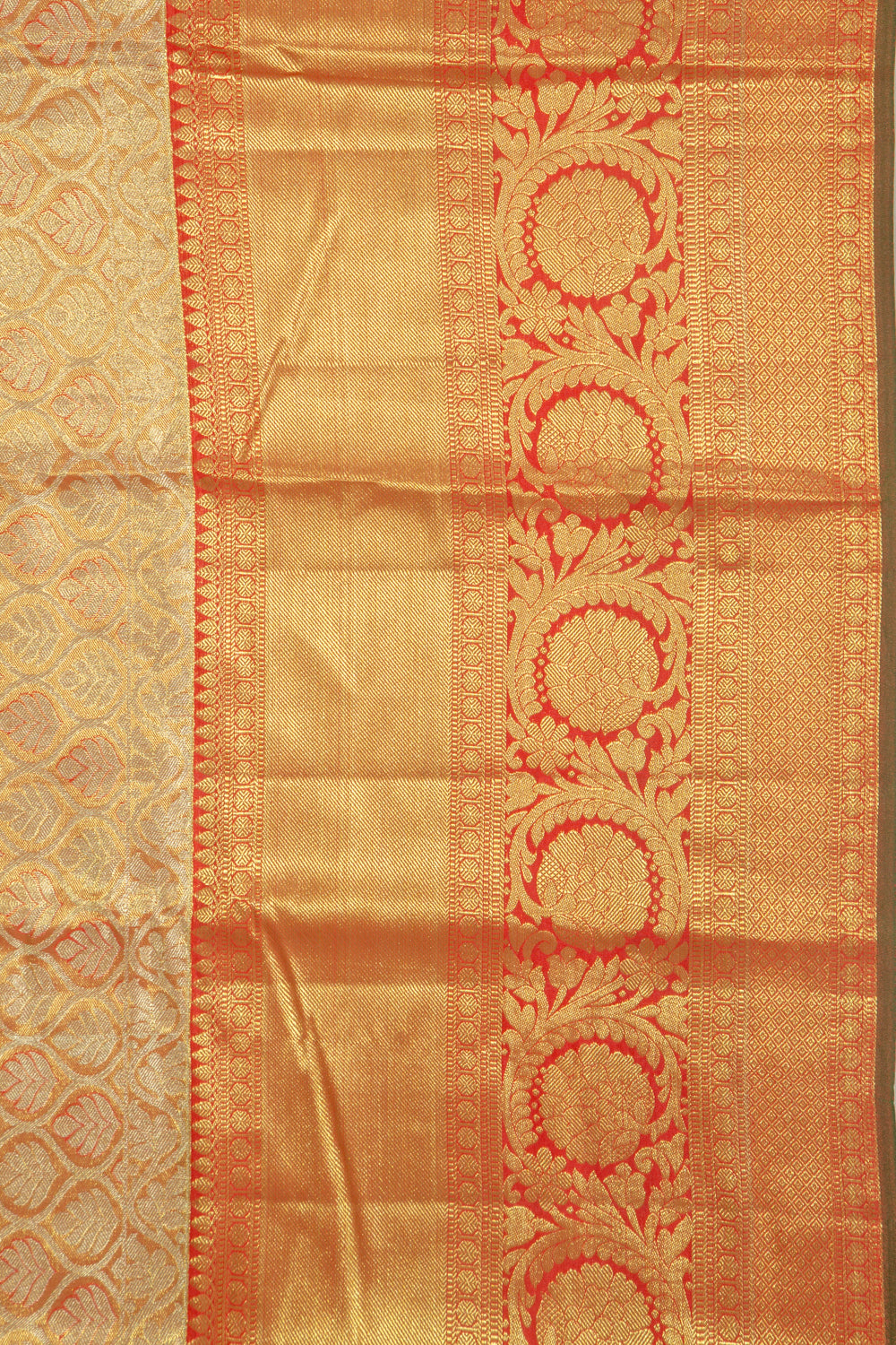 Taranga Kanchi Silk Tissue Brocade Orange Saree