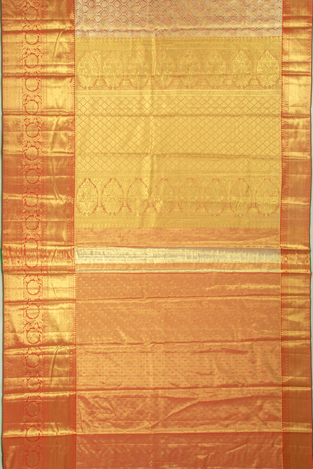Taranga Kanchi Silk Tissue Brocade Orange Saree