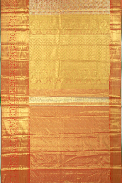 Taranga Kanchi Silk Tissue Brocade Orange Saree