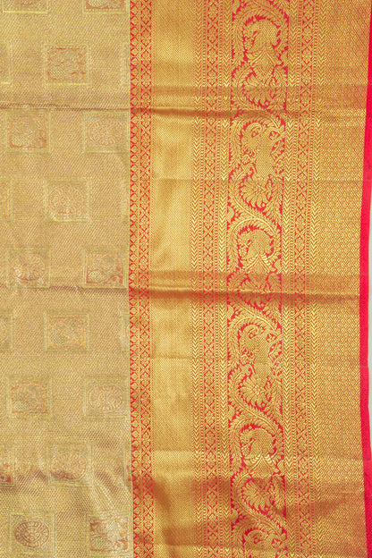 Taranga Kanchi Silk Tissue Brocade Orange Saree