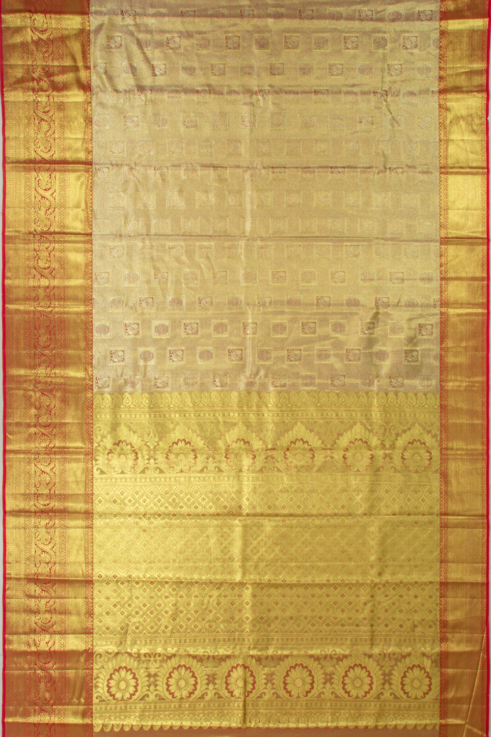 Taranga Kanchi Silk Tissue Brocade Orange Saree
