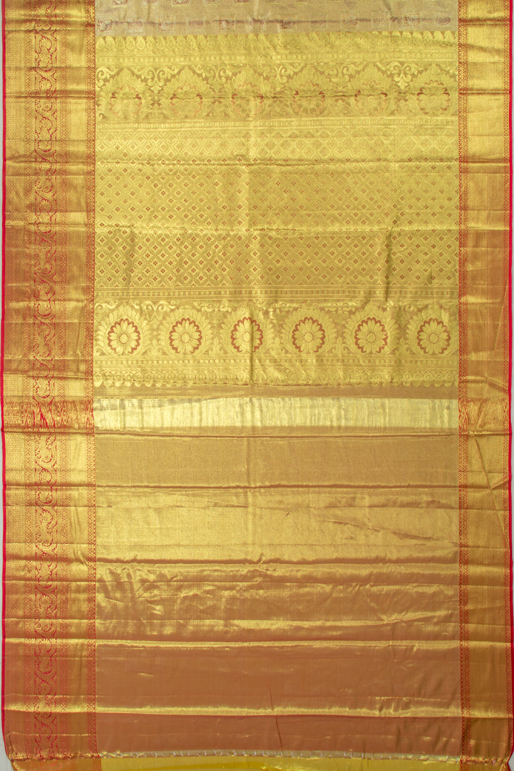 Taranga Kanchi Silk Tissue Brocade Orange Saree