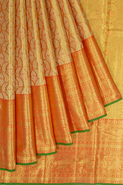 Taranga Kanchi Silk Tissue Brocade Gold Saree
