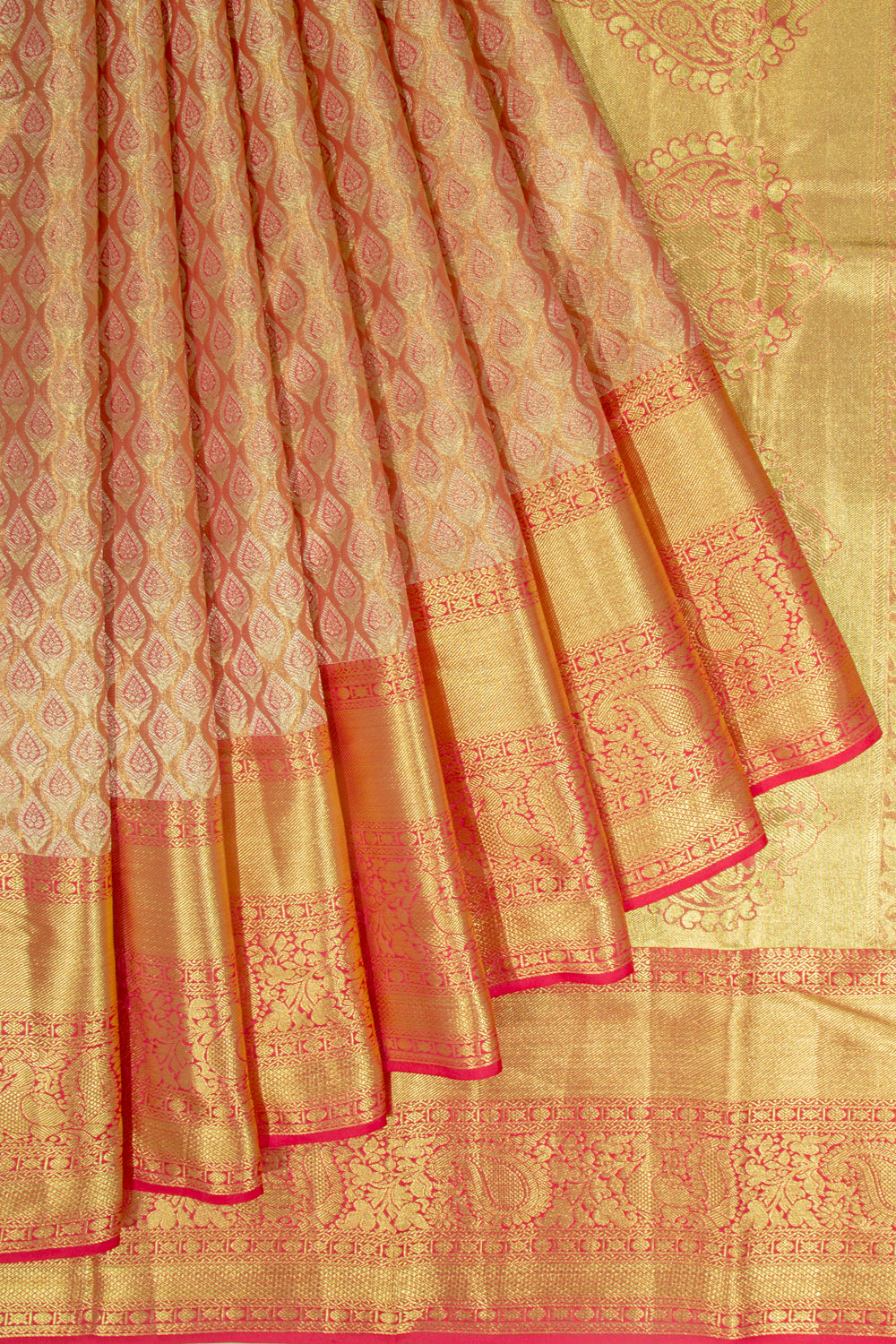Taranga Kanchi Silk Tissue Brocade Pink Saree