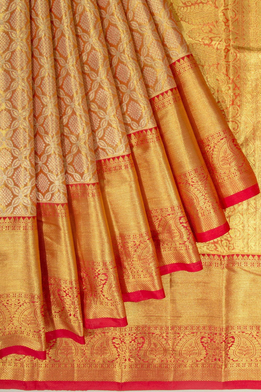 Taranga Kanchi Silk Tissue Brocade Gold Saree