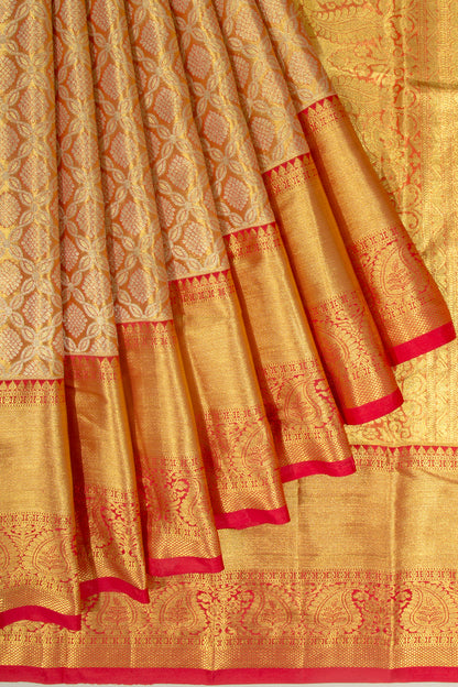 Taranga Kanchi Silk Tissue Brocade Gold Saree