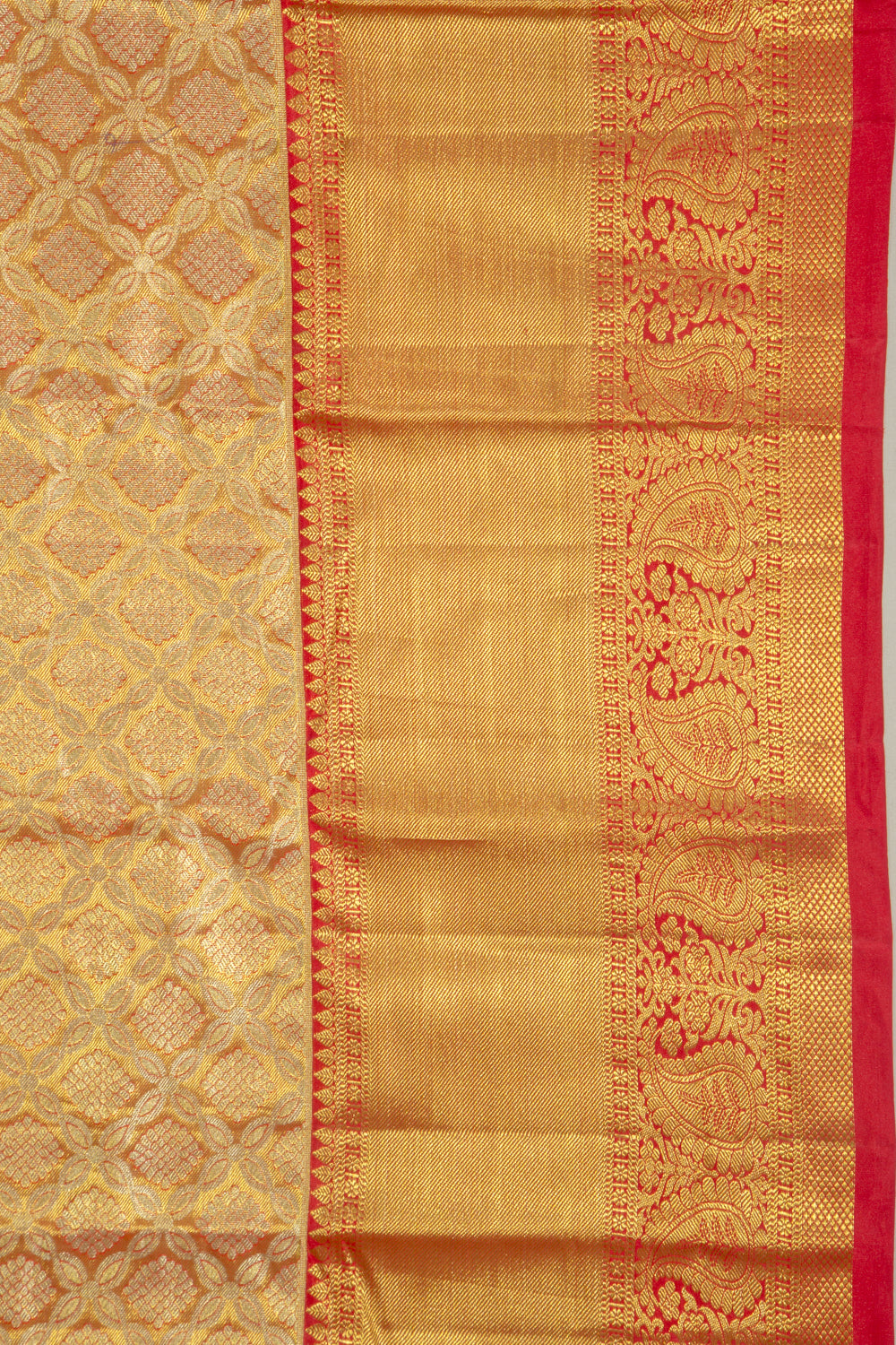 Taranga Kanchi Silk Tissue Brocade Gold Saree