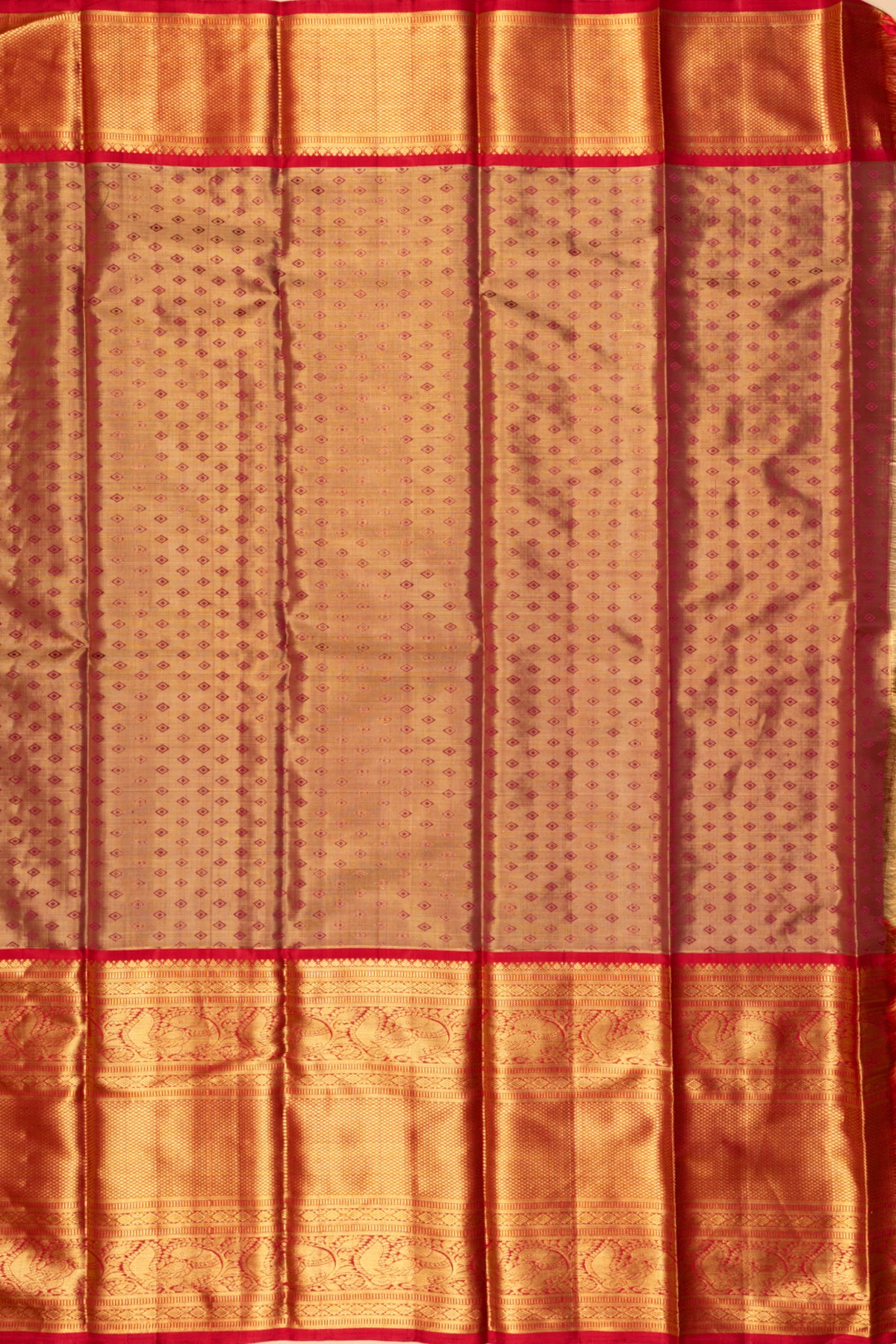 Kanchipuram Silk Tissue Brocade Green Saree